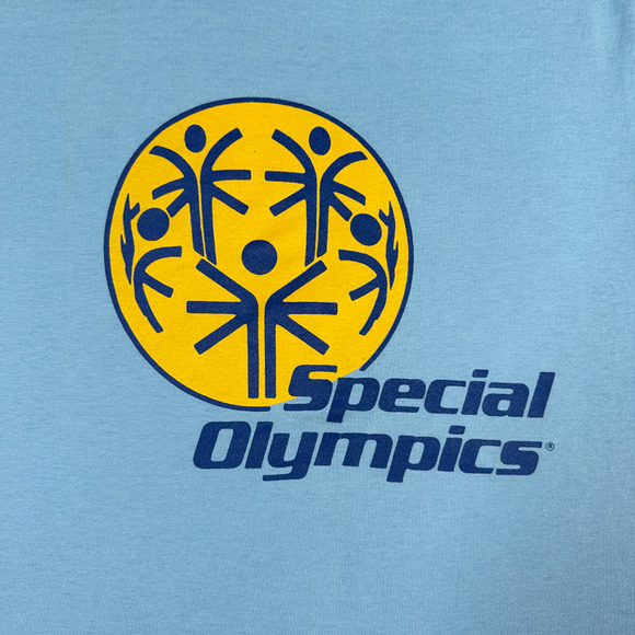 Vintage Special Olympics Shirt Adult SMALL Blue Sports Games Competition 80s - Picture 2 of 6